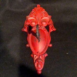 UNIQUE METAL DOOR LOCK & KEY HOOK. 11 1/4” long by 5 1/2” at WIDEST POINT.